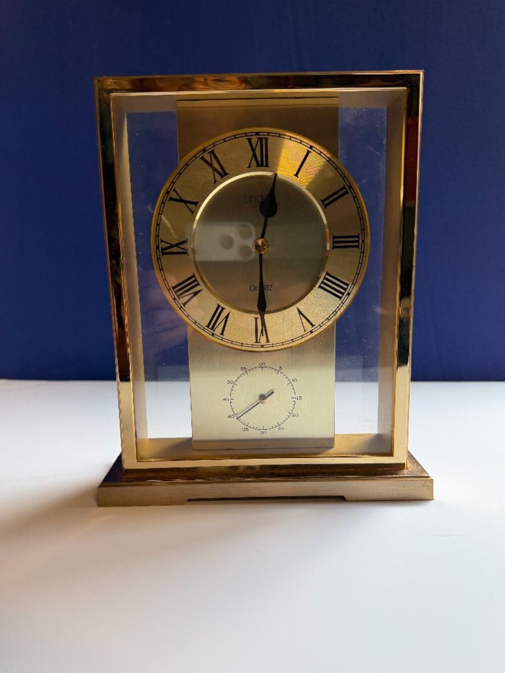 Rare Vintage Linden Quartz Mantle Clock PRISTINE Shape Japan Tested & Working